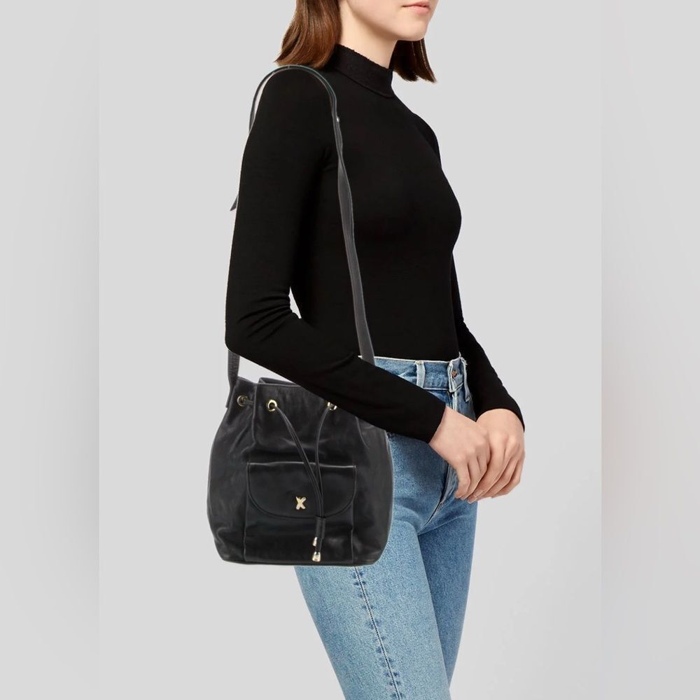 Paloma Picasso suede Trimmed Crossbody Bag Black Quiet Luxury